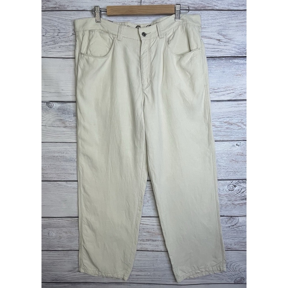 Tommy Bahama Pants Mens 35 Linen Silk Blend LightBeige Pre Owned Resort Vacation